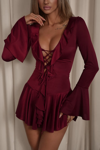 OLAYA BURGUNDY DRESS